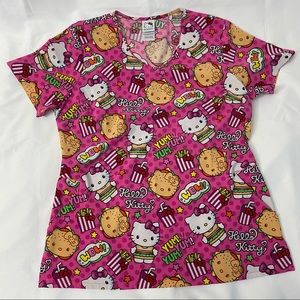 NWT Hello Kitty Food Scrub Top